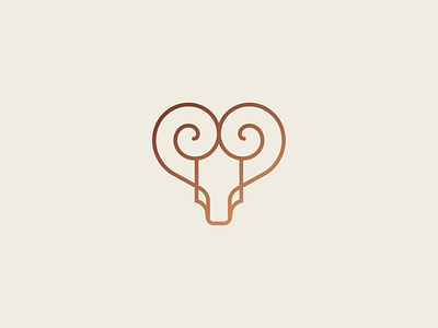 Bull + Heart mark animal branding bull clever elegant gradient heart icon identity logo luxury minimal stroke wild