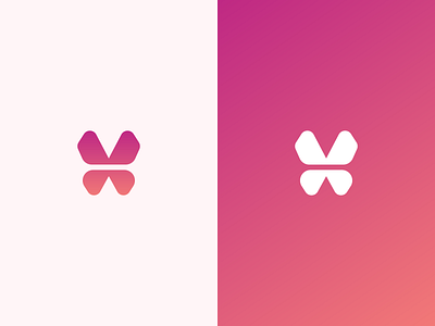 Letter V + Butterfly mark