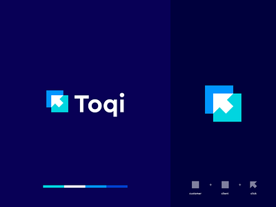 Toqi abstract ad advertise animal arrow branding clever click flat icon logo mark minimal technology