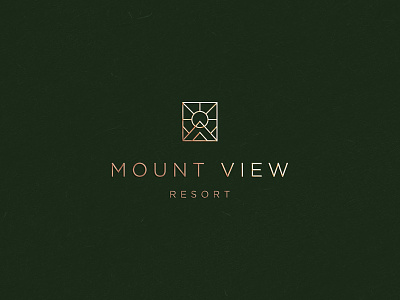 Mountview resort branding clever elegant flat geometry icon landscape logo luxury mark minimal mountain resort sun