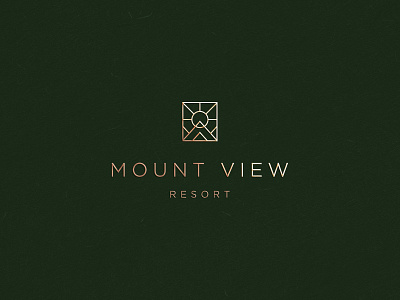 Mountview resort branding clever elegant flat geometry icon landscape logo luxury mark minimal mountain resort sun