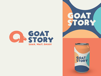 Goat story animal branding chat clever goat icon identity logo mark minimal negativespace packaging pattern typeface