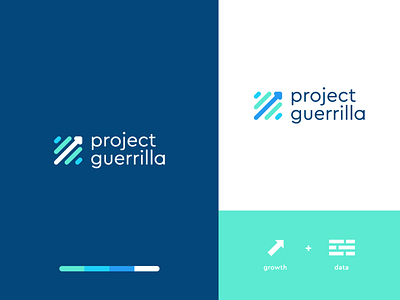 Project guerrilla abstract branding clever data flat growh icon identity logo mark minimal modern technology