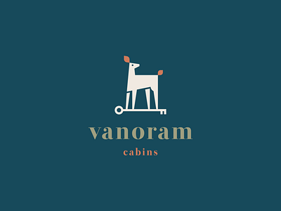 vanoram cabins animal branding clever deer elegant flat icon identity logo luxury mark minimal nature wild