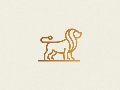 Lion mark animal branding clever flat gradient icon identity logo mark minimal