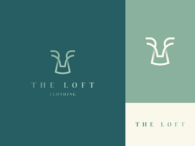 The loft abstract animal antler boutique branding clever clothing deer elegant flat gradient icon identity logo luxury mark minimal wild
