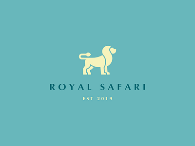 Royal safari abstract animal branding clever elegant flat geometry icon king lion logo luxury mark minimal wild