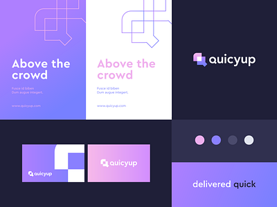 quicyup - Identity system abstract branding clever flat geometry icon identity letter line logo mark minimal monogram pattern q rectangle stroke y