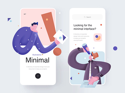 Minimal App & Illustration (Animation) aftereffects animation branding button character clean ios labs looking glass minimal mobile product design rebound ui uidesign ux uxdesign