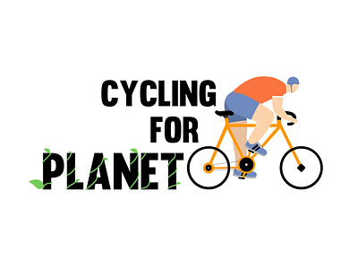 Cycling for planet animation bycicle character green intro planet