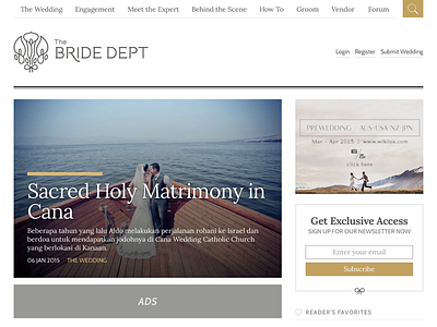 The Bride Dept - Home website