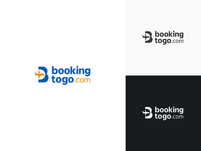 BookingToGo.com Logo airplane b branding initial logo travel