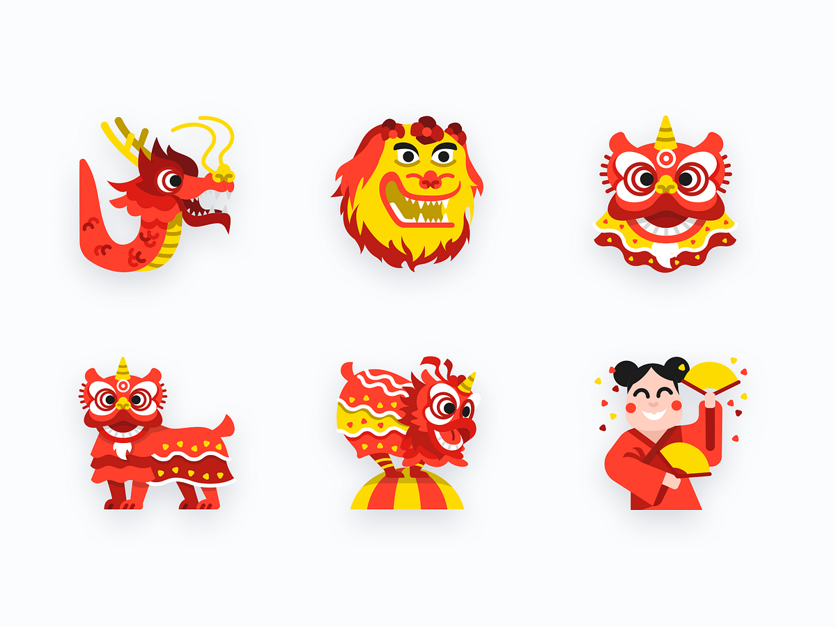 Chinese lion dance by Siwat V. on Dribbble