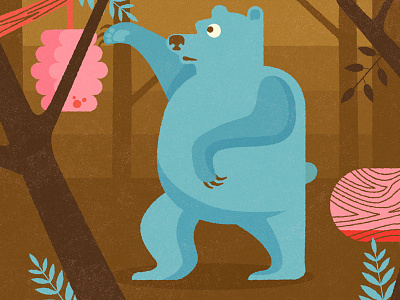 Bear animal artwork bear blue honey illustration wildlife