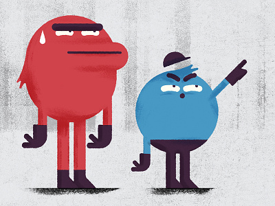 Cesce characterdesign illustration pitch red two blue