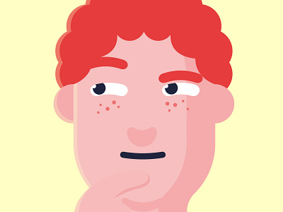 Decathlon 01 face illustration portrait redhead selfie