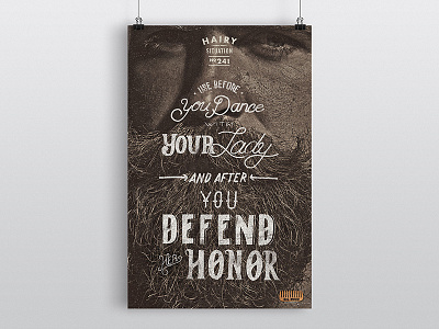 Big Wood "Hairy Situations" 3 hand type poster texture type