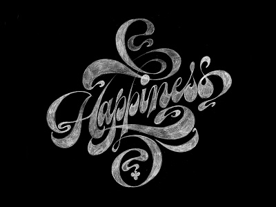 Happiness T-shirt handlettering happiness lettering oldschool type typography