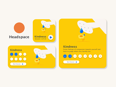 Headspace Widget - Weekly Warm-Up app app design digitaldesign headspacedesign illustrator mobile design mobiledesigner visualdesign visualdesigner widget widgets