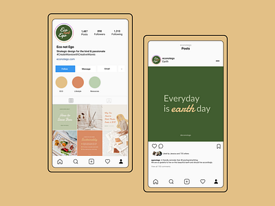 Eco Not Ego Instagram Templates canva templates graphic design illustration instagram instagram template social media designs sustainable design