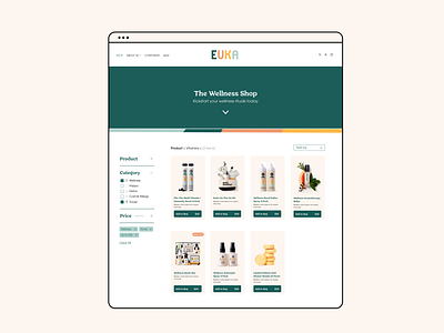Euka Wellness - Website Redesign ecommerce shop page shopify ui design website design website redesign