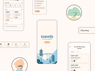 Travely App app travel travel app ui design