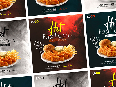 Fast Food Social media Banner l Post Design l restaurant ads