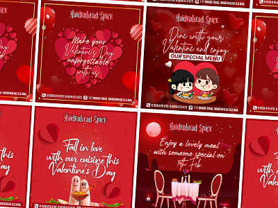Valentine's day post design for restaurants