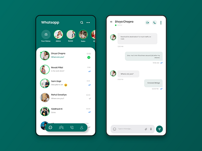 Whatsapp Redesign app design designs dribbble flat flat design interaction interaction design interfacedesign ios ios app design ui ux uiux uiuxdesign ux ux design uxdesign uxui whatsapp whatsapp redesign