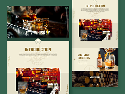 Homepage Design - Whiskey app branding design flat design graphic design illustration landing page ui uiux uiuxdesign