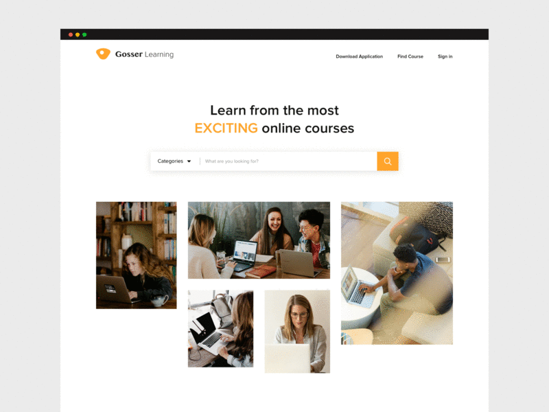 Gosser Learning - Online Leaning Platform design ui ui design user experience user interface ux ux design web web design website