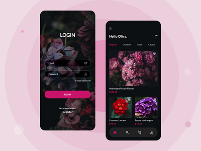 Flower App design By | Bacancy app design application design flowerapp flowers mobile app design nature plant ui ui design