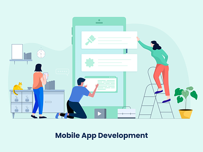Mobile App Development Vector | Illustration | SVG design illustration logo mobile app design mobile app developement svg vector