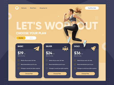 Fitness wellness Pricing landing Page | Creative Landing apple 13 fitness concept daily ui animation fitness pricing landing page fitness tracker fitness ui fitness workout landing app mobile app design wellness landing page workout landing page