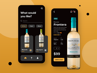 Wine App Challenge - Bacancy 3d ui app design application challenge app mobile app design ui design ux wine