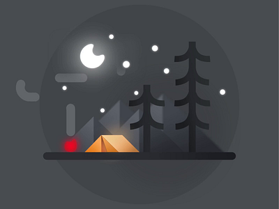 Camp Night Animation animation bonfires camp design illustration motion graphics night tent travel ui design uiux
