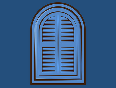 Blue Window adobe illustrator blue design graphicdesign illustration illustration art illustrator minimal old window traditional window vector window