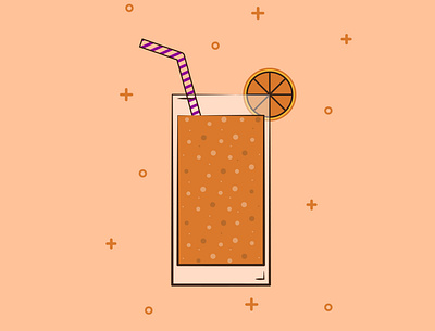 Orange Juice adobe illustrator graphicdesign icon illustration illustration art juice minimal orange orange juice soft drink sticker vector