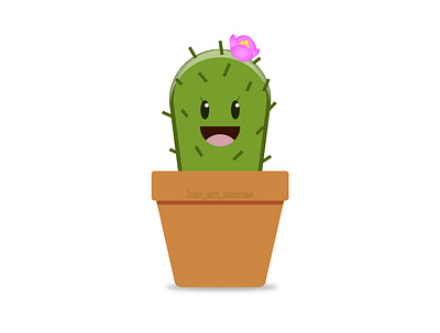 Cute Cactus adobe illustrator cacti cactus cactus illustration cute art cute cactus cute illustration design illustration illustration art minimal sticker vector