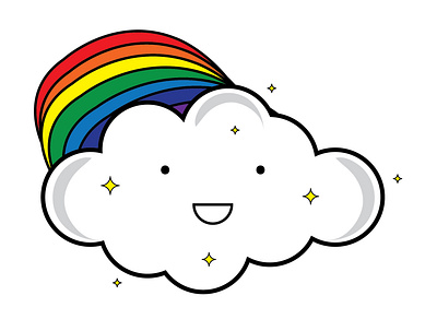 Rainbow Cloud adobe illustrator cartoon illustration cloud comic illustration digital art fresh illustration illustration art minimal rainbow shower vector illustration