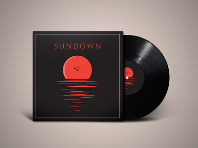 Sundown album cover cover art digital illustration illustration illustration art minimal music album cover art sundown sunset vinyl cover