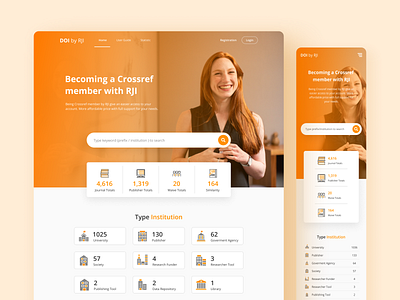 DOI by RJI Website Design interface journal landing page responsive design ui uiux ux webapp webdesign website website design