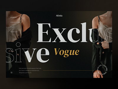 Exclusive Fashion Website apparel clothing ecommerce fashion fashion store hero section landing page luxury minimalist outfit ui ux web design website
