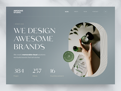 Awesome Studio. - Design Agency Landing Page agency branding company creative design design agency design studio header hero section homepage landing page product design startup studio ui uiux ux web design website