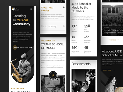 School of Music Landing Page Responsive adaptive classic collage course education homepage instrument jazz learning lesson music music school orchestra responsive school ui uiux ux web design website