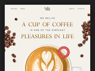 Coffee & Us - Hero Section beans cafe cappucino coffee coffee bean coffee latte coffeeshop company drinks hero section homepage landing page latte minimal shop ui uiux ux web design website