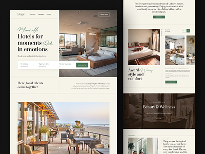 Hotel Scape Landing Page booking holiday home homepage homestay hotel hotel booking landing page minimal reservation resort room booking travel ui uiux ux vacation web design website