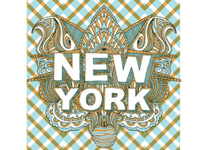 Digital preview of our New York Art Print hand drawn hero design studio illustration new york city nyc screen printed silkscreen