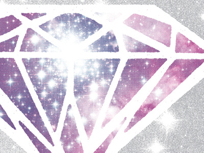 Early sneak peek at a gig poster we're working on collage concert poster diamond galaxy gems gig poster hero design studio illustration screen printing silkscreen sky space stars