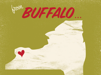 Buffalo Greeting Card buffalo greeting card illustration love new york